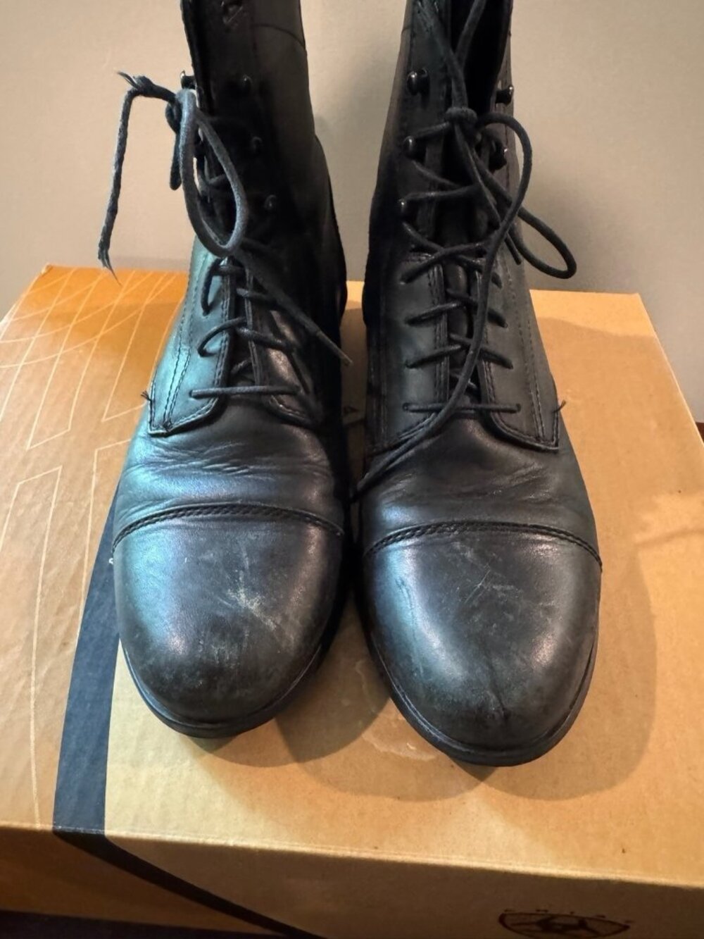 Ariat Heritage IV Paddock Boots Women's 6.5B Black Leather Combat Comfort - Picture 3 of 11